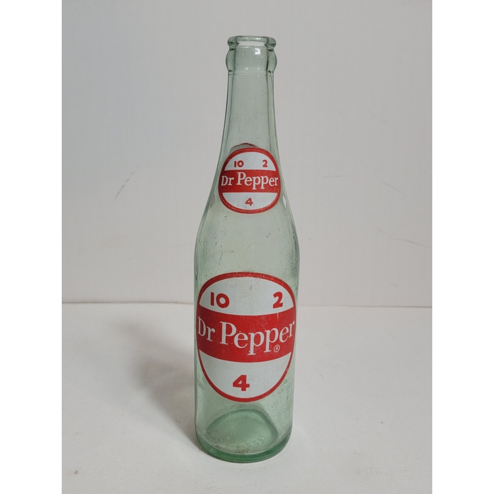 Vintage 1950s Dr Pepper 6.5 Oz Soda Bottle Georgia Green 10-2-4 Logo ACL